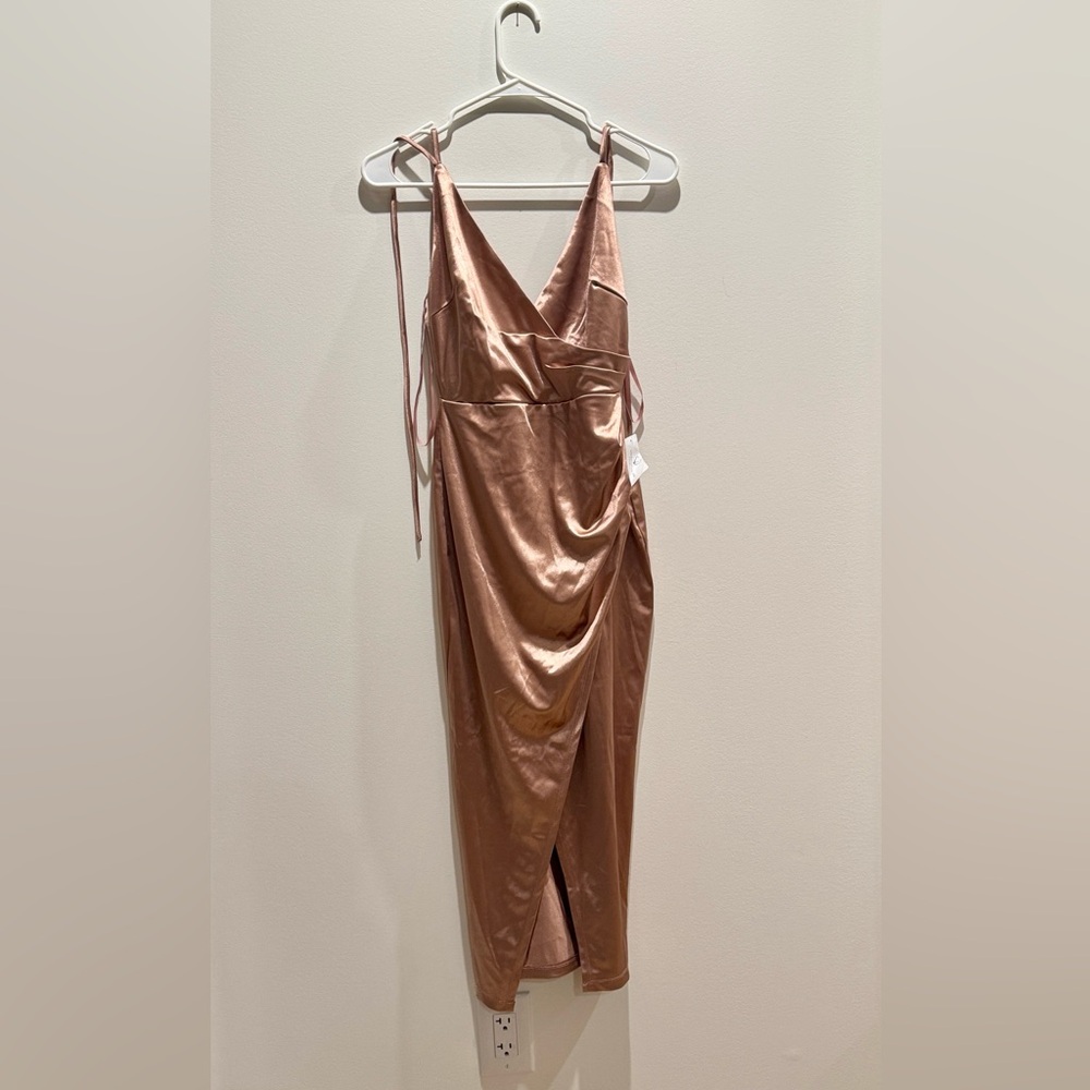 Elegant Satin Jumpsuit in Rose Gold